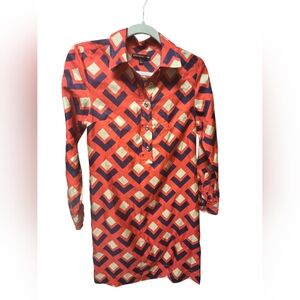 Banana Republic Mad Men Collection Mod Shirtdress Cactus Rose sz.2